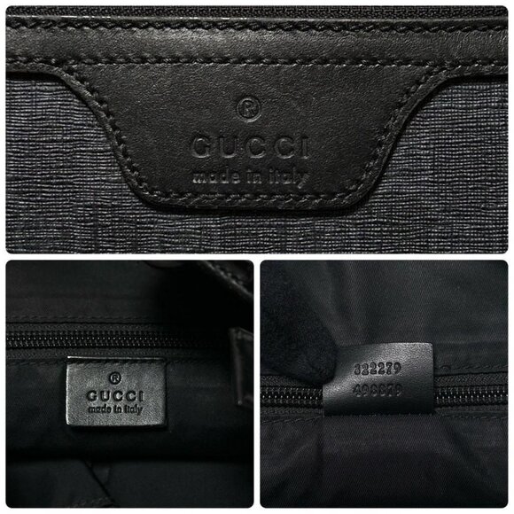 Authentic Gucci GG Plus Large Crossbody Bag Messenger Web Canvas Black Mens - Picture 11 of 11